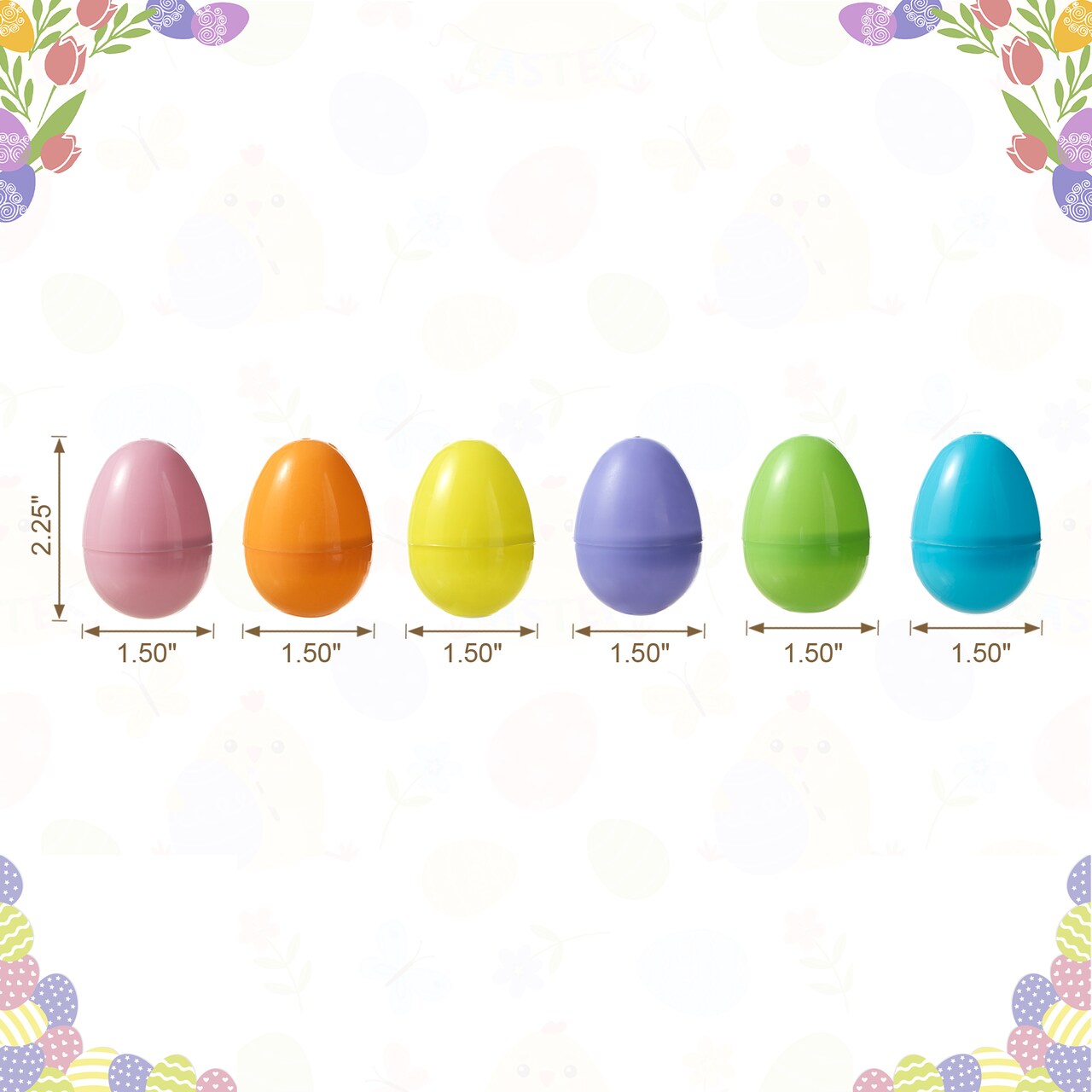 120 PCS/ 180 PCS Easter Plastic Fillable Eggs in 6 Assorted Colors